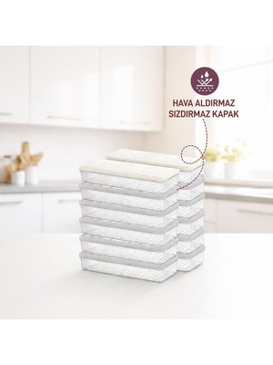 Hsc Bilişim Selka - Nora 12'li 1.2 Litre Küçük Boy Ekru Saklama Kabı