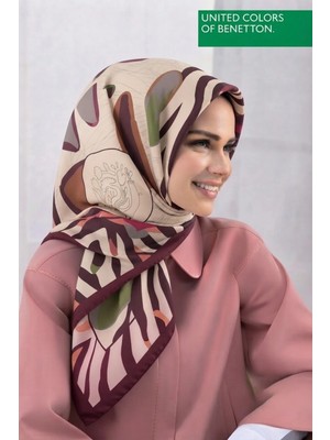 United Colors Of Benetton Sıena Desenli Eşarp -1009-90*90