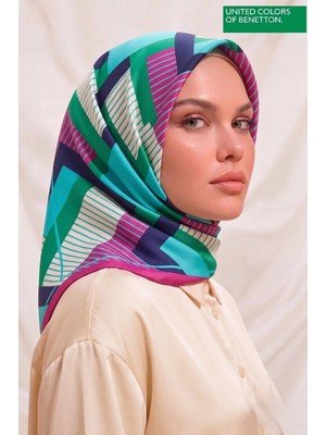 United Colors Of Benetton Sıena Desenli Eşarp -1008-90*90