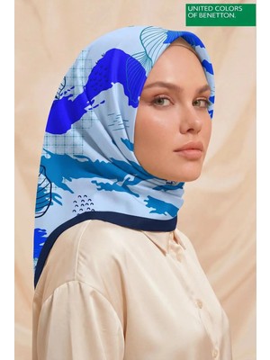 United Colors Of Benetton Sıena Desenli Eşarp -1006-90*90
