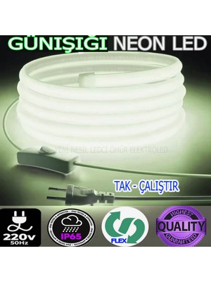 Yeni Nesil Ledci Ömür Elektro Led 220 Volt Neon LED Cob Ledli Yeni Nesil Driversiz(Tak -Çalıştır)Fişli ve Anahtarlı