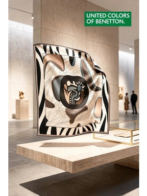 United Colors Of Benetton Sıena Desenli Eşarp -1009-90*90