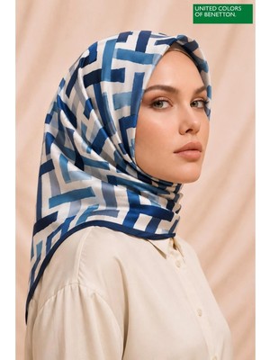 United Colors Of Benetton Sıena Desenli Eşarp -1004-90*90