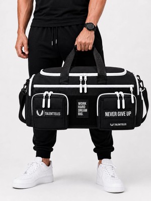 Talentteles Duffle Whıte Black 45L Spor Çantası