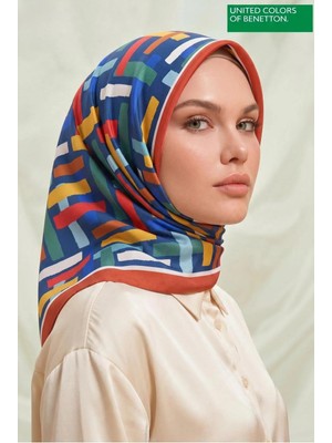 United Colors Of Benetton Sıena Desenli Eşarp -1004-90*90