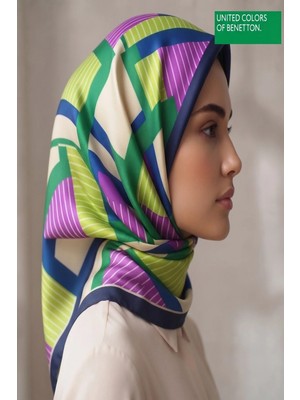 United Colors Of Benetton Sıena Desenli Eşarp -1008-90*90