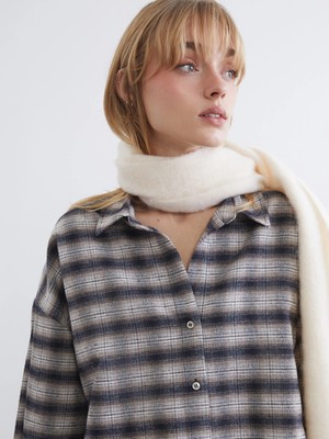 Lc Waikiki Yeni Sezon Ekose Oversize Kadın Oduncu Gömlek
