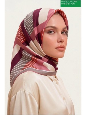 United Colors Of Benetton Sıena Desenli Eşarp -1008-90*90