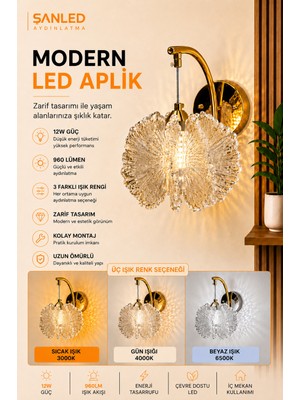 ŞANLED Dekoratif 12W Iç Mekan Bronz Kasa 3 Renkli Işık Modern Duvar Aplik Elektrikli