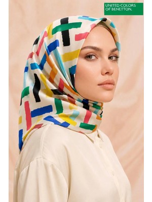 United Colors Of Benetton Sıena Desenli Eşarp -1004-90*90