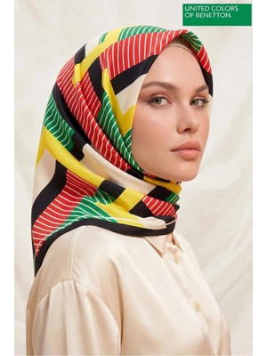 United Colors Of Benetton Sıena Desenli Eşarp -1008-90*90