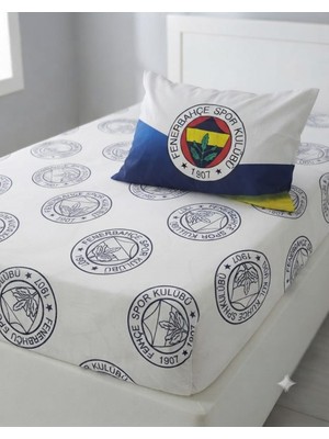 Taç Lisanslı Fenerbahçe Fitted Çarşaf Seti 100X200 Çarşaf+Yastık Kılıfı %100 Pamuk