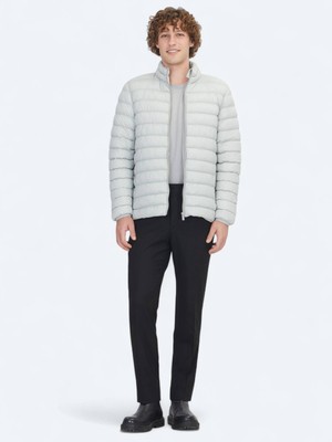 Taş Regular Fit Dik Yaka Casual Dokuma Mont