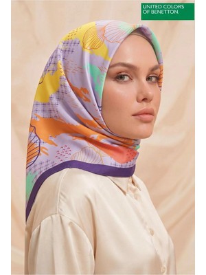 United Colors Of Benetton Sıena Desenli Eşarp -1006-90*90