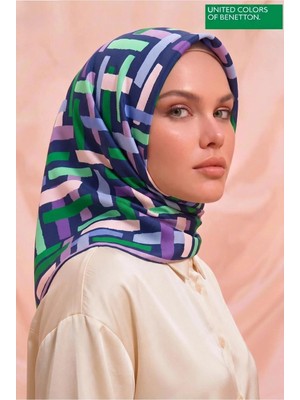 United Colors Of Benetton Sıena Desenli Eşarp -1004-90*90