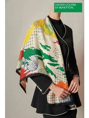United Colors Of Benetton Sıena Desenli Eşarp -1006-90*90