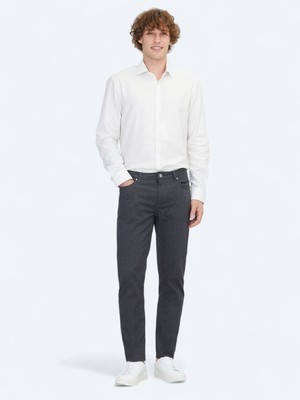 Antrasit Dokuma Regular Fit Casual Pamuk Karışımlı Pantolon