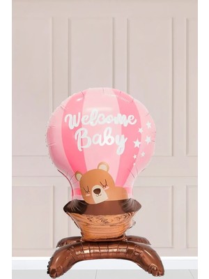 Atölye Mi Pembe Ayaklı Welcome Baby Pembe Folyo Balon 5803