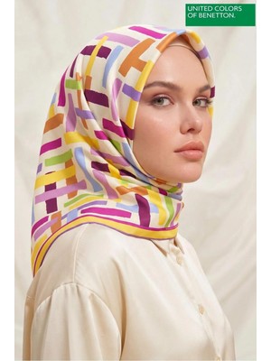 United Colors Of Benetton Sıena Desenli Eşarp -1004-90*90