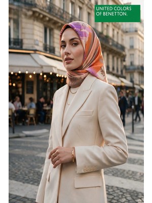 United Colors Of Benetton Sıena Desenli Eşarp -1002-90*90