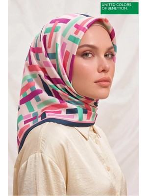 United Colors Of Benetton Sıena Desenli Eşarp -1004-90*90