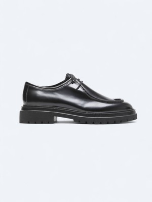 Kip Siyah Deri Smart Casual Ayakkabı