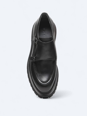 Siyah Deri Smart Casual Ayakkabı