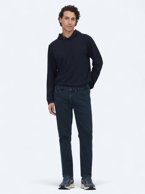 Kip Lacivert Slim Fit Denim Pamuk Karışımlı Pantolon