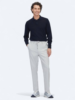 Gri Düz Dokuma Jogging Fit Casual Pantolon