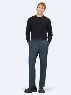 Haki Düz Dokuma Regular Fit Casual Pantolon