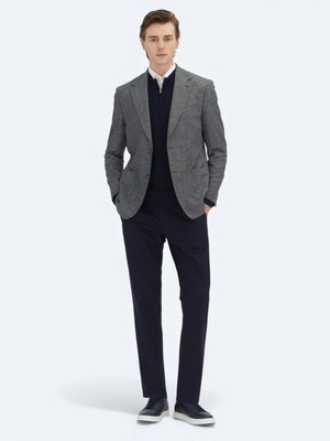 Kip Gri Modern Fit Yün Karışımlı Ceket