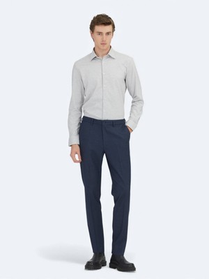 Kip Vizon Çizgili Regular Fit Uzun Dokuma Casual %100 Pamuk Gömlek