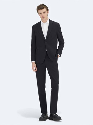 Kip Siyah Düz Modern Fit Takım Elbise