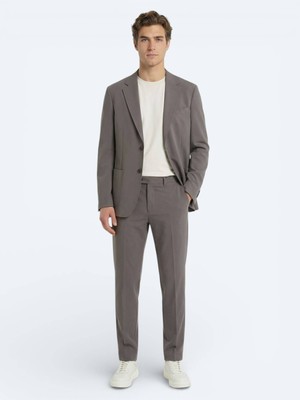 Kip Haki Düz Modern Fit Takım Elbise