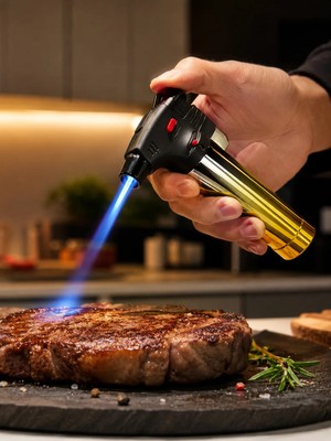 Grandor Gaz Dolumlu Rüzgar Dayanıklı Pürmüz Çakmak Ayarlı Alev Güçlü Performans