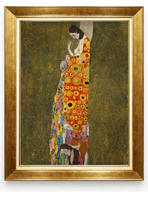 Giyense Tablore Gustav Klimt Tarzı Klasik Sanat Tablo Gold Çerçeveli Altın Detaylı Duvar Dekoru