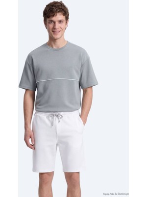 Kip Gri Düz T-Shirt