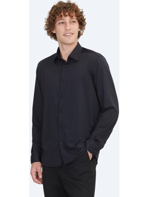 Kip Siyah Regular Fit Casual Gömlek