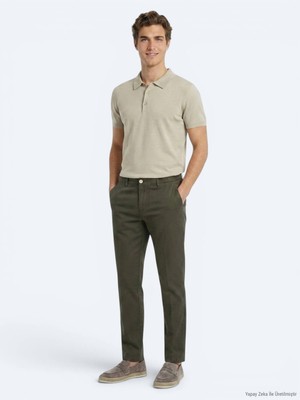 Kip Haki Kumaş Jogging Fit Casual Pantolon