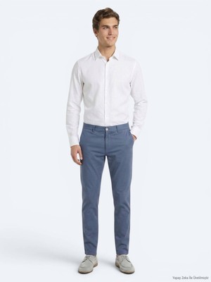 Kip Açık Mavi Dokuma Jogging Fit Casual Pamuk Karışımlı Pantolon
