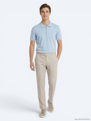 Kip Taş Kumaş Relaxed Fit Casual Keten Karışımlı Pantolon