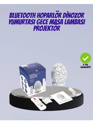 Esranın Dünyası Bluetooth Bağlantılı Dinozor Yıldız Projektör Gece Lambası ve Uyku Yardımcısı