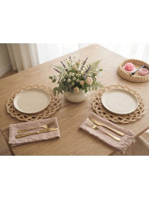 Viva Atelier Vivaatelier Özel  El Yapımı Doğalrattan Supla Sunumluk