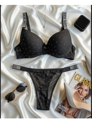 Love Secret Serpme Taşlı Dolgulu Sütyen Takım