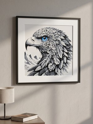 Nokta Labs Kartal Temalı Hueforge 3D Dekoratif Duvar Tablosu - Eagle Hueforge