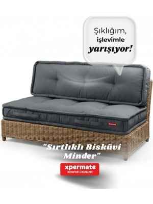 Xpermate 2’li Yer Minderi 60 x 120 x 14 cm Antrasit Renkli Yer Minderi Düz Desenli Duck Kumaş ile Konfor Sunar