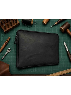 Vintage Leather Craft Hakiki Deri Tablet Evrak Çantası