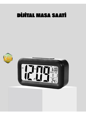 Kap Kaç Fotoselli Dijital Masa Saati Aydınlatmalı Alarm ve Tarih Göstergeli