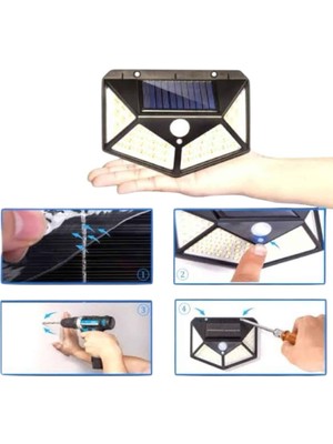 Kap Kaç Bahçe Lambası Bahçe Aydınlatma Sensörlü Suya Dayanıklı 100 LED