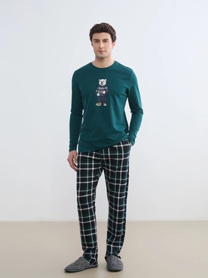Lc Waikiki Yeni Sezon Standart Kalıp  Ayı Teddy Baskılı Erkek Pijama Takım